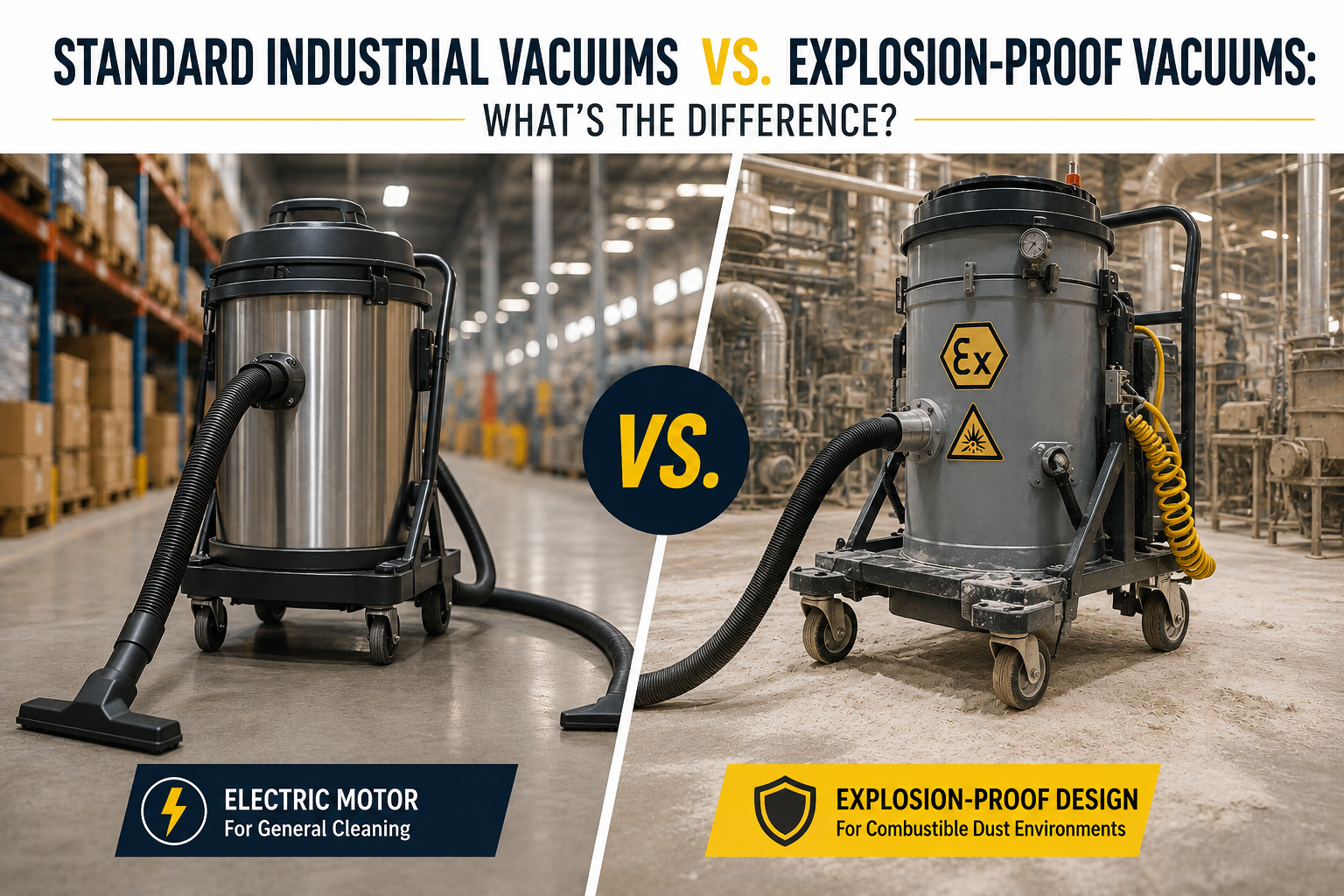 Standard Industrial Vacuums vs. Explosion-Proof Vacuums